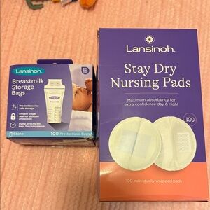 Lansinoh Stay Dry Nursing Pads & Breastmilk Storage Bags New! 
Unopened items